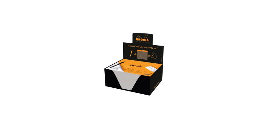 Tapis de souris Rhodia 19 x 23 cm 30 feuilles petits carreaux 5/5 en présentoir de 30 pièces - Orange