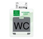 Plaque adhésive imitation aluminium WC 7,5x7,5 cm - Gris