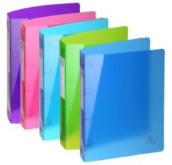 Classeur 4 anneaux plastifié Exacompta Iderama A4 maxi - Dos 4 cm couleurs  assorties