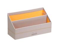 Rhodiarama porte-courrier simili cuir italien 25 x 10 x 14 cm  - Argent