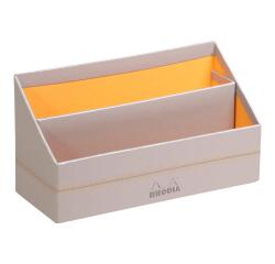 Rhodiarama brievenhouder in Italiaans kunstleer 25x10x14 cm - Zilver