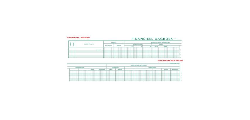 Piqûre Registre financier - texte NL - 80 pages