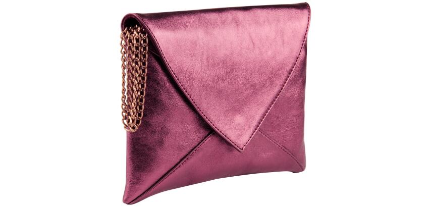CUIRISÉ Pochette ESMERALDA 20x14 cm - Cerise