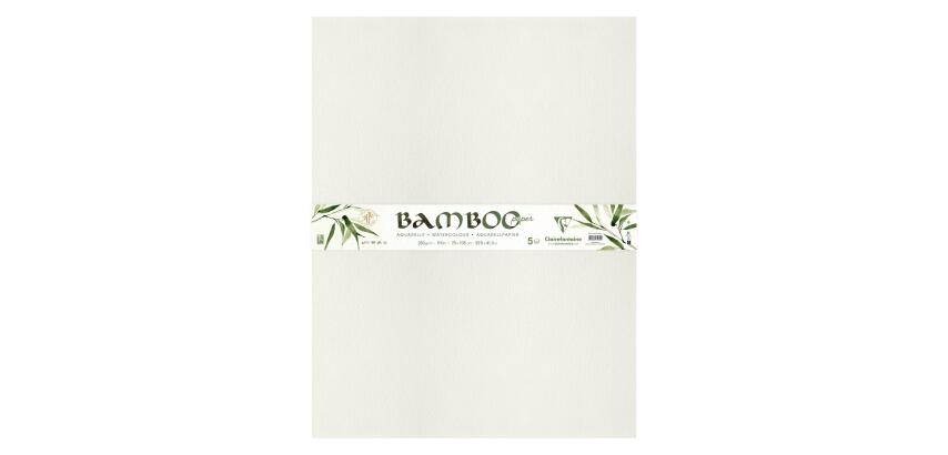 Bamboo, Packung mit 5 Bogen Bambuspapier, 75x105 cm, 250g