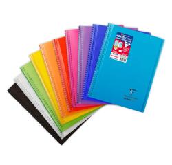 Cahier reliure intégrale enveloppante Koverbook 24x32cm 160 pages grands carreaux couverture polypropylène transparent - Assortis