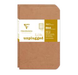 Set de 2 carnets piqués Age Bag 9x14 96 pages ligné - Tabac