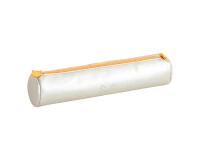 Rhodiarama trousse ronde simili cuir italien 5x21,5 cm - Argent