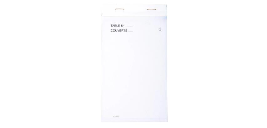 Bloc Maître d'Hôtel 50 feuillets autocopiants numérotés en dupli - Format 9,5x17 cm - Blanc