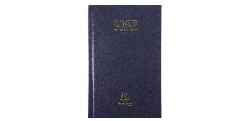 Agenda de bureau Carré Recettes et Dépenses 13,5 x 21 cm Journalier Janvier à Décembre 2027 - Coloris aléatoire