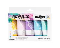 Darwi For You set de peinture acrylique - Pastels 5x75 ml - Assortiment