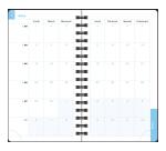Agenda de poche Lady 16S spiralé Eden 9 x 16 cm Semainier Janvier à Décembre 2027 - Couleurs assorties
