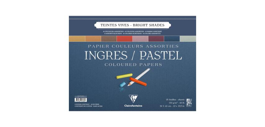 Ingres Pastel bloc spiralé 25F 30x40cm 130g - Assortiment vif