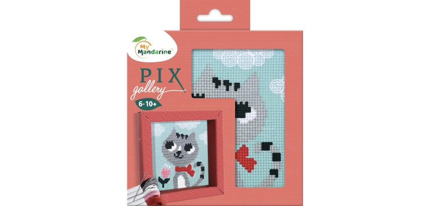 Pix Gallery, Kreuzstich, Katze - Blau