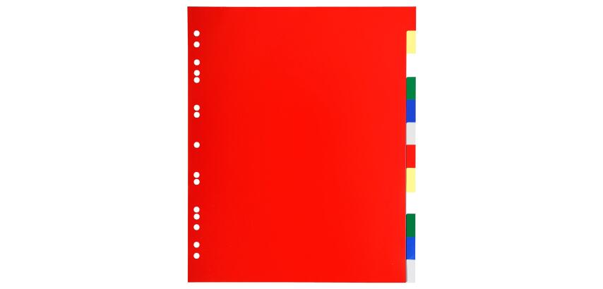 Register aus PP 120µ mit 12 Positionen, für Format DIN A4 Maxi - Farben sortiert