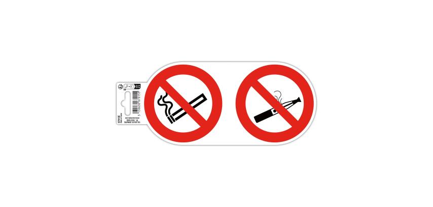 Non-slip adhesive PVC panel No smoking and vaping 10 cm - Red