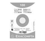 Paquete 100 fichas Exacompta de cartulina Bristol retractil - cuadricula 5x5 sin taladro 105x148mm - Blanco