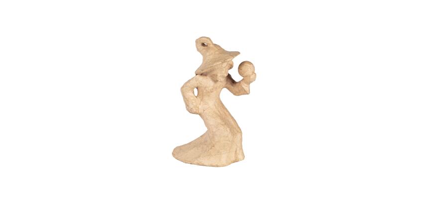 Witch with Crystal Ball 15x8x20cm - Kraft