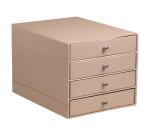 Rhodia Rhodiarama Drawer Storage Box - 4 Drawer - 24.8 x 32.7 x 22.8 cm - Rose Smoke