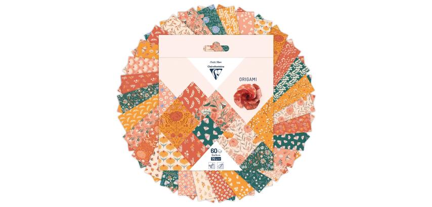 Origami, Packung mit 60 Blatt 15x15cm 70g/m2, Boho Floral - Mehrfarbig