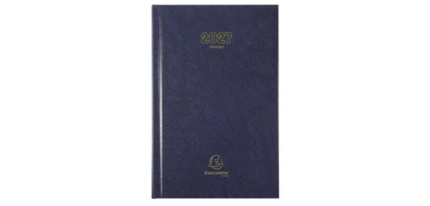 Agenda de bureau Carré Travers 13,5 x 21 cm Journalier Janvier à Décembre 2027 - Coloris aléatoire