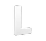 Weißes Pappmaché, Buchstabe L, 20,5cm - Weiß