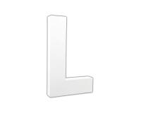 Weißes Pappmaché, Buchstabe L, 20,5cm - Weiß