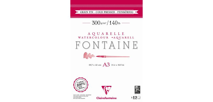 Fontaine bloc collé 2 côtés 12F A3 300g grain fin