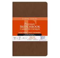 Gamma Series, Skizzenbuch mit flexiblem Einband, Fadenbindung, 46 Blatt 21,6x14cm 150g - Elfenbein