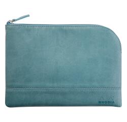 Rhodiarama etui met rits in kunstleer - maat M - 16x22 cm - Eau