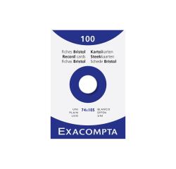 etui 100 steekkaarten bristol - effen niet geperforeerd 74x105mm - Wit