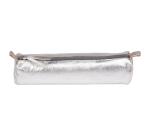 Clairefontaine Leather Round Pencil Case - #5.5x22cm - Silver