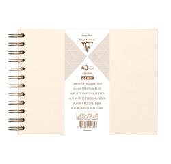 Album à personnaliser de 40 feuilles 200g/m2 au format 21x16cm - Ivoire irisé