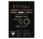 Clairefontaine Etival Noir Watercolour Block - A4 - 15 Sheets - 300gsm - Cold Pressed & Rough Grain