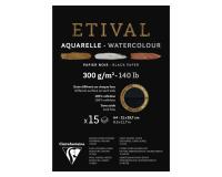 Etival Noir bloc collé 1 côté 15F A4 300g double grain