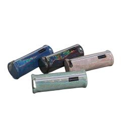 Pencil case round PU Glitter 4 col ass - Assorted colours