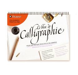 Bloc de calligraphie d'apprentissage A3, FRANCAIS/ANGLAIS - crème