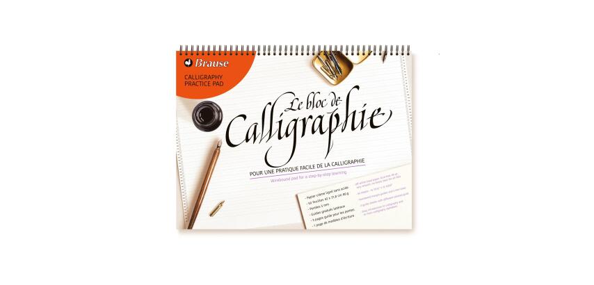 Bloc de calligraphie d'apprentissage A3, FRANCAIS/ANGLAIS - crème