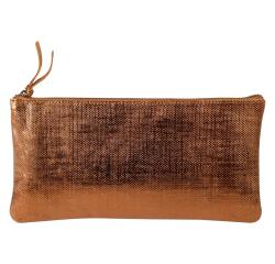KLEO-PATHRA LEDER Tas plat 22x11 cm - brons