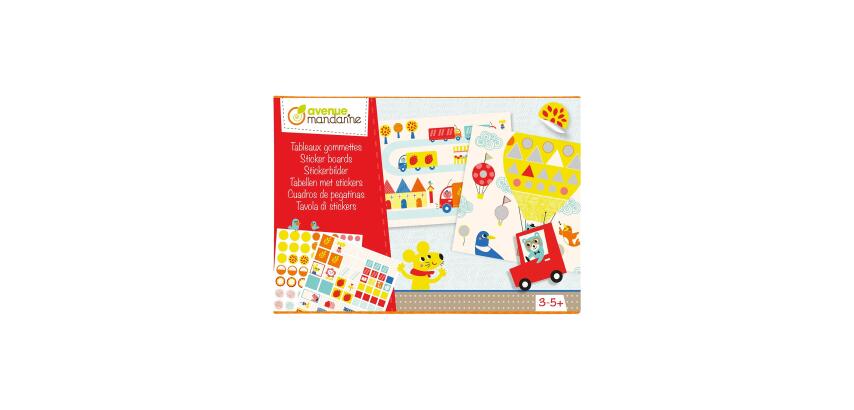 Boîte créative, Tableaux gommettes, Transports - Multicolore