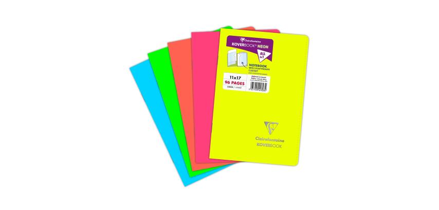 Koverbook Neon Stapled Notebook 11x17cm 96 lined pages opaque polypropylene cover - Assorted