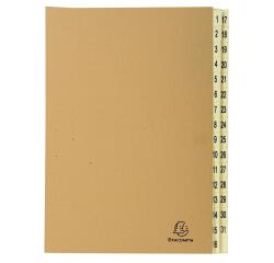 Multipart file with 31 sections printed 1-31 Forever Kraft - A4 - Brown kraft