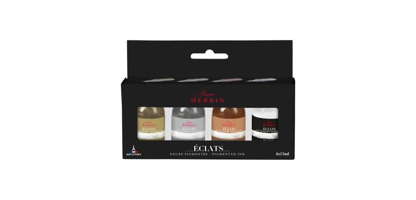 COFFRET ASSORTIMENT 4 FLACONS ENCRES ECLATS PIGMENTEES 15ml - Assortis
