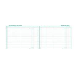 Piqûre 24x32cm Livre chronologique des recettes - Registre des achats - Spécial micro-entrepreneurs - 80 pages