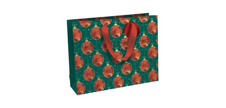 Fancy Xmas sac shopping 37,3x11,8x27,5cm - Vert