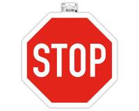 Panneau PP adhésif antidérapant Stop 30 cm - Rouge