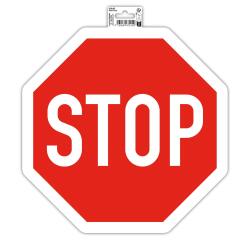 Zelfklevend bord stop 30cm - Rood