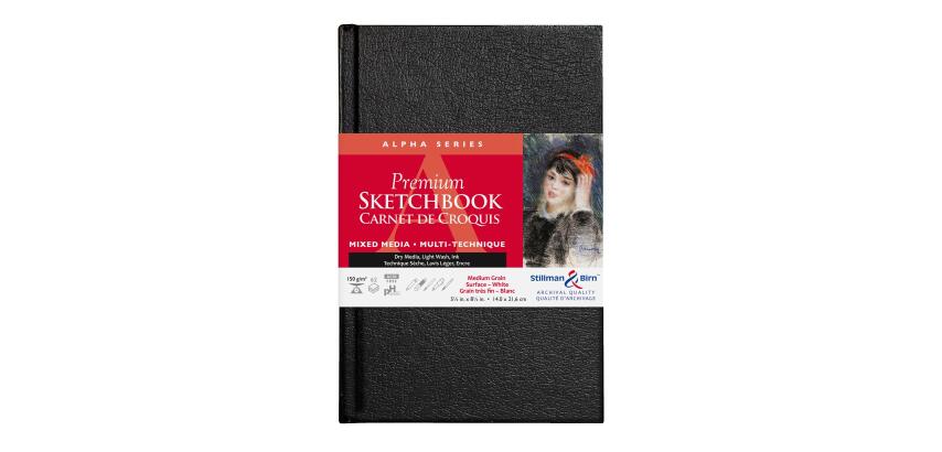 Alpha Series carnet rembordé rigide 62F 14x21,6cm 150g - Blanc