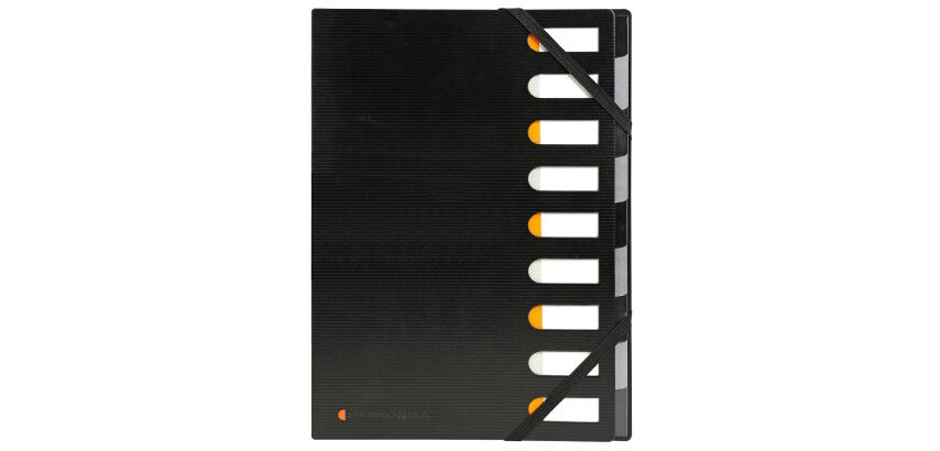 Trieur rigide HARMONIKA® Exactive® dos extensible 9 compartiments - Noir