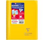 Carnet reliure intégrale enveloppante Koverbook A5 160 pages petits carreaux couverture polypropylène transparent - Assortis