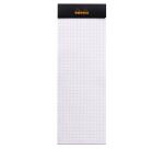 Bloc agrafé Rhodia N°8 7,4x21 cm 80 feuillets petits carreaux 5x5 80g - Noir